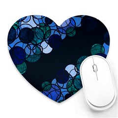 Blue Bubbles Heart Mousepads by Valentinaart