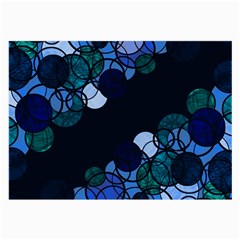 Blue Bubbles Large Glasses Cloth (2-side) by Valentinaart