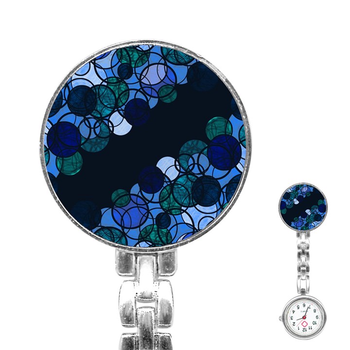 Blue bubbles Stainless Steel Nurses Watch