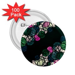 Green And Pink Bubbles 2 25  Buttons (100 Pack)  by Valentinaart