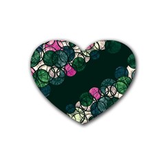 Green And Pink Bubbles Heart Coaster (4 Pack)  by Valentinaart