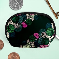 Green And Pink Bubbles Accessory Pouches (medium)  by Valentinaart