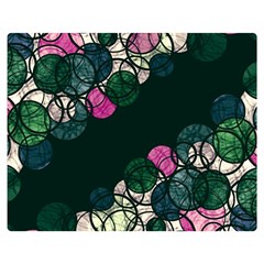 Green And Pink Bubbles Double Sided Flano Blanket (medium)  by Valentinaart