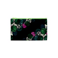 Green And Pink Bubbles Cosmetic Bag (xs) by Valentinaart