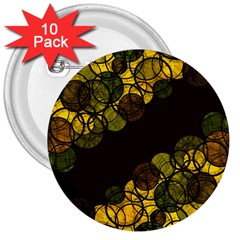 Yellow Bubbles 3  Buttons (10 Pack)  by Valentinaart