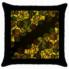 Yellow Bubbles Throw Pillow Case (black) by Valentinaart