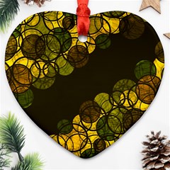 Yellow Bubbles Heart Ornament (2 Sides) by Valentinaart