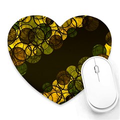 Yellow Bubbles Heart Mousepads by Valentinaart