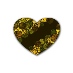 Yellow Bubbles Heart Coaster (4 Pack)  by Valentinaart