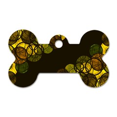 Yellow Bubbles Dog Tag Bone (one Side) by Valentinaart