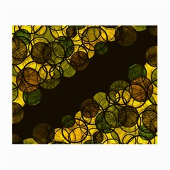 Yellow Bubbles Small Glasses Cloth (2-side) by Valentinaart