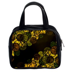 Yellow Bubbles Classic Handbags (2 Sides) by Valentinaart