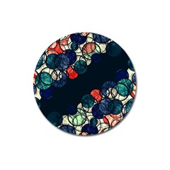 Orange And Blue Bubbles Magnet 3  (round) by Valentinaart