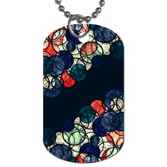 Orange And Blue Bubbles Dog Tag (two Sides) by Valentinaart