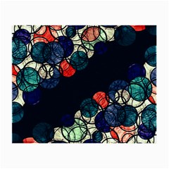 Orange And Blue Bubbles Small Glasses Cloth (2-side) by Valentinaart