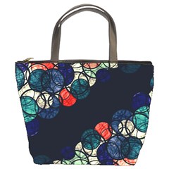 Orange And Blue Bubbles Bucket Bags by Valentinaart