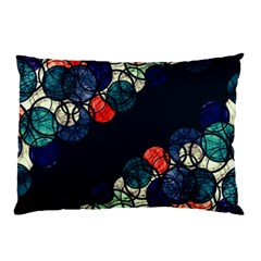 Orange And Blue Bubbles Pillow Case (two Sides) by Valentinaart