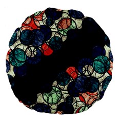 Orange And Blue Bubbles Large 18  Premium Flano Round Cushions by Valentinaart