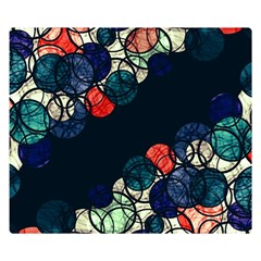 Orange And Blue Bubbles Double Sided Flano Blanket (small)  by Valentinaart