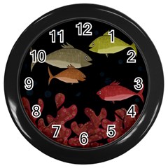 Corals Wall Clocks (black) by Valentinaart