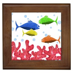 Corals And Fish Framed Tiles by Valentinaart