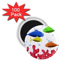 Corals And Fish 1 75  Magnets (100 Pack)  by Valentinaart