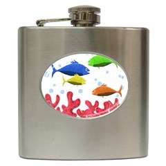 Corals And Fish Hip Flask (6 Oz) by Valentinaart