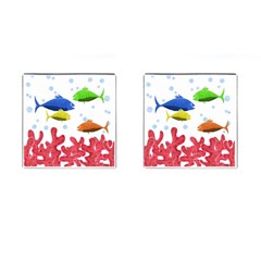 Corals And Fish Cufflinks (square) by Valentinaart