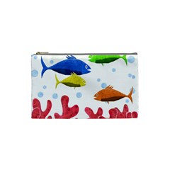 Corals And Fish Cosmetic Bag (small)  by Valentinaart