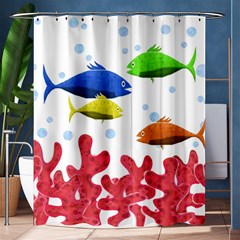 Corals And Fish Shower Curtain 60  X 72  (medium)  by Valentinaart