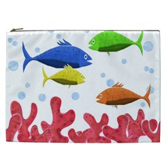 Corals And Fish Cosmetic Bag (xxl)  by Valentinaart