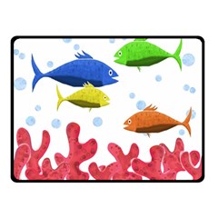 Corals And Fish Double Sided Fleece Blanket (small)  by Valentinaart