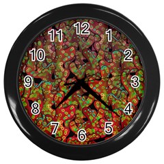 Red corals Wall Clocks (Black)