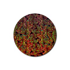 Red Corals Rubber Round Coaster (4 Pack)  by Valentinaart