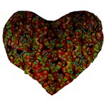 Red corals Large 19  Premium Heart Shape Cushions Back