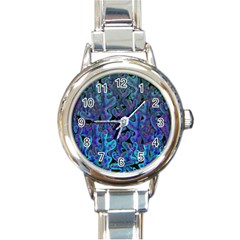 Blue Coral Round Italian Charm Watch by Valentinaart