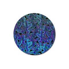 Blue Coral Magnet 3  (round) by Valentinaart