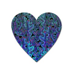 Blue Coral Heart Magnet by Valentinaart