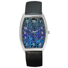 Blue Coral Barrel Style Metal Watch by Valentinaart