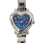 Blue coral Heart Italian Charm Watch Front