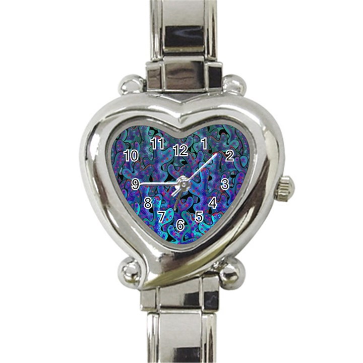 Blue coral Heart Italian Charm Watch