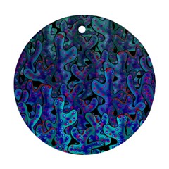 Blue Coral Round Ornament (two Sides)  by Valentinaart