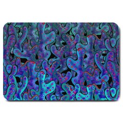 Blue Coral Large Doormat  by Valentinaart