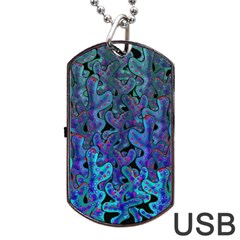 Blue Coral Dog Tag Usb Flash (two Sides)  by Valentinaart