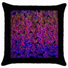 Purple Corals Throw Pillow Case (black) by Valentinaart