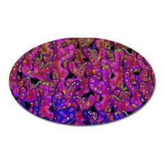 Purple Corals Oval Magnet by Valentinaart