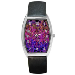 Purple Corals Barrel Style Metal Watch by Valentinaart