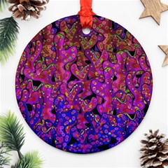 Purple Corals Round Ornament (two Sides)  by Valentinaart