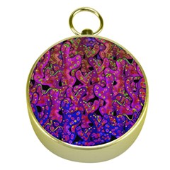 Purple Corals Gold Compasses by Valentinaart