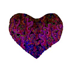 Purple Corals Standard 16  Premium Flano Heart Shape Cushions by Valentinaart